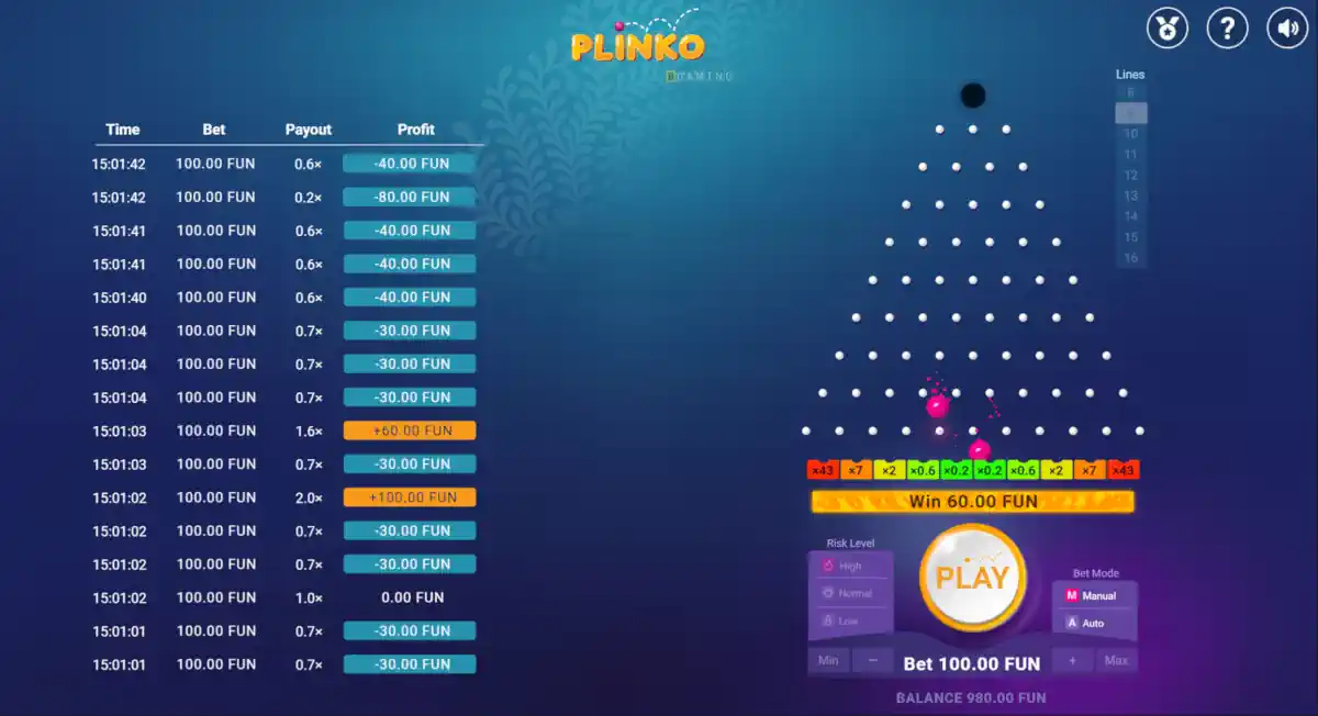 1Win Plinko Bonos